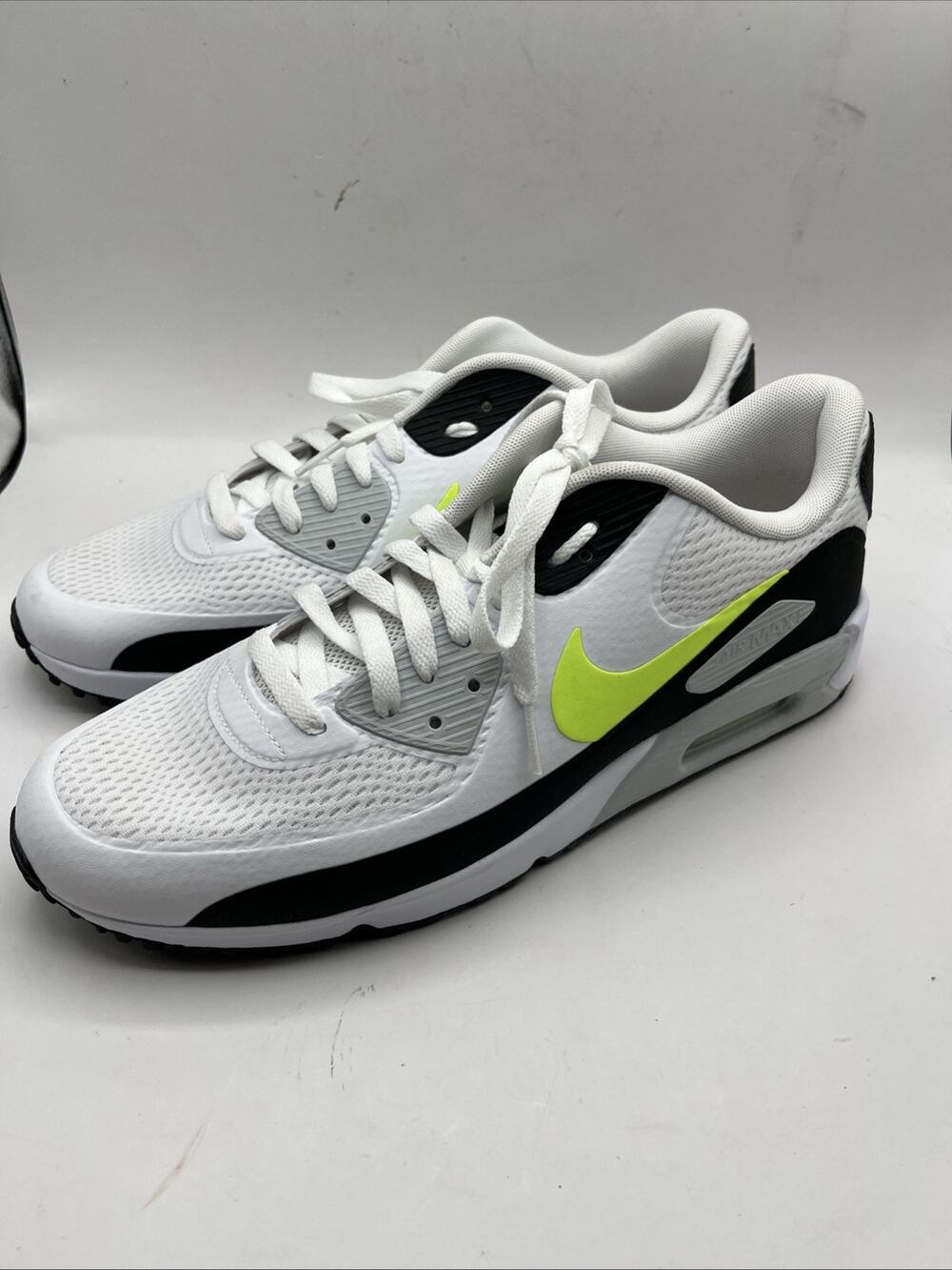 Nike Men’s Air Max 90 G Golf Sneakers Shoes White Black Neon Green Sz US 11 NWOB